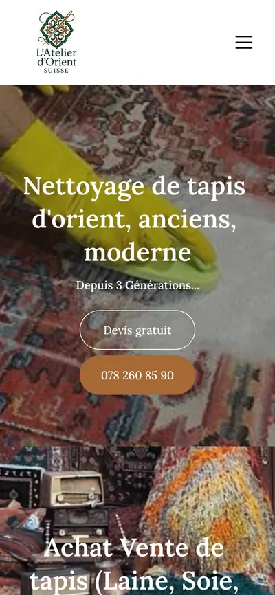 La même page d’accueil, sur téléphone