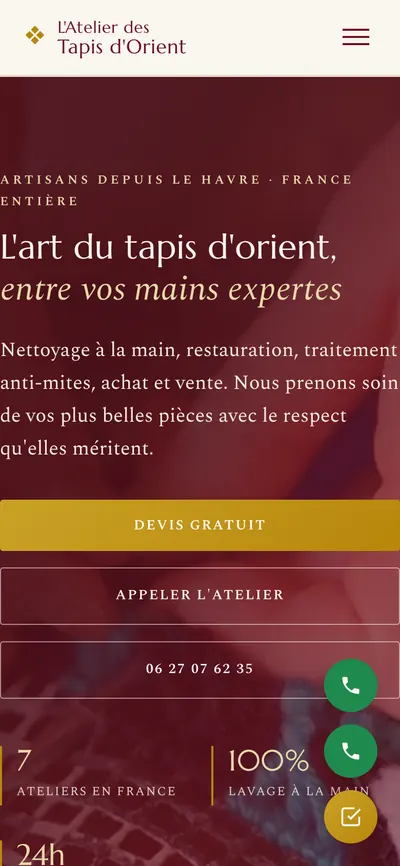 La même page d’accueil, sur téléphone