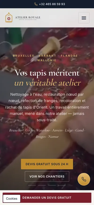 La même page d’accueil, sur téléphone