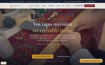 Capture de la page d’accueil du site Atelier Royale, sur ordinateur