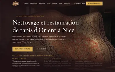 Capture de la page d’accueil du site L’Atelier Tapisperse 06, sur ordinateur