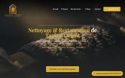 Capture de la page d’accueil du site La Maison d’Orient, sur ordinateur