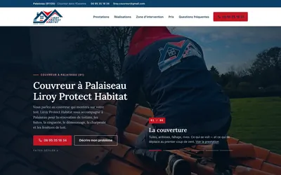 Capture de la page d’accueil du site Liroy Protect Habitat, sur ordinateur