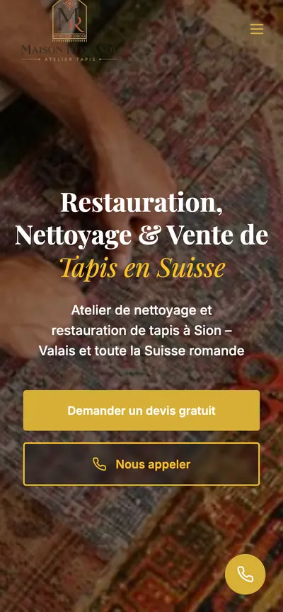 La même page d’accueil, sur téléphone