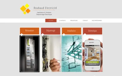Capture de la page d’accueil du site Roubaud Électricité, sur ordinateur